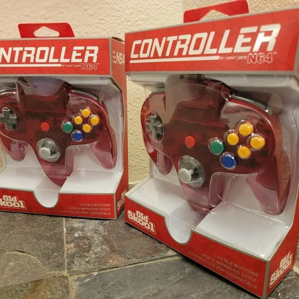 2 N64 Controllers - Watermelon Red (NEW) - Nintendo64 - Funtastic Color